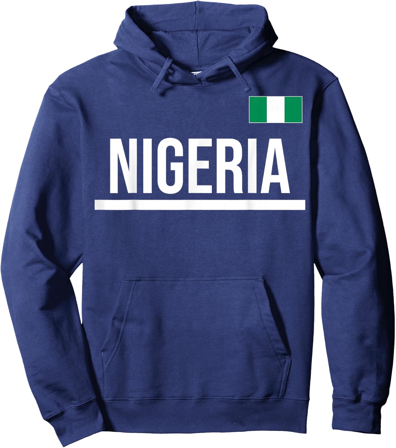 Nigeria Flag Sports Jersey Hoodie - Hoodie | Navy