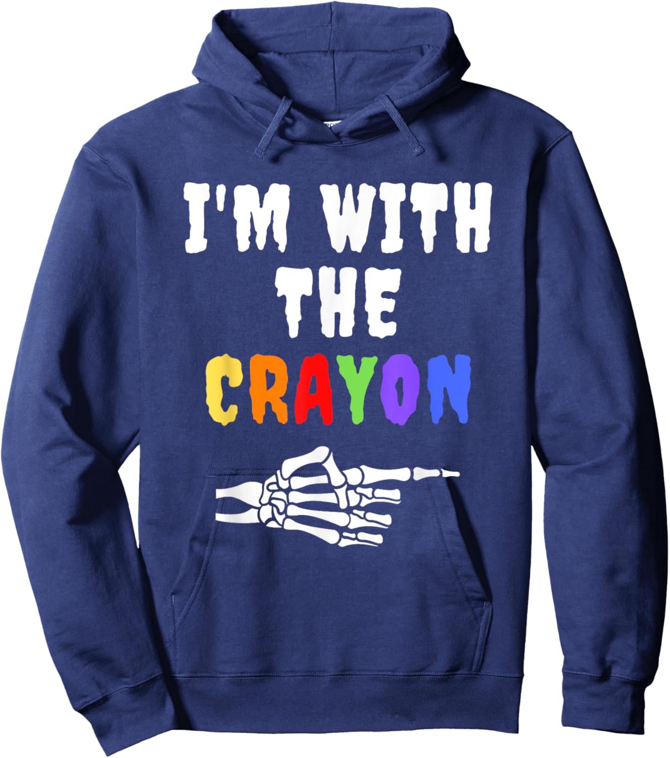Halloween Shirt Funny Vintage Retro I'm With the Crayon Hoodie - Hoodie | Navy