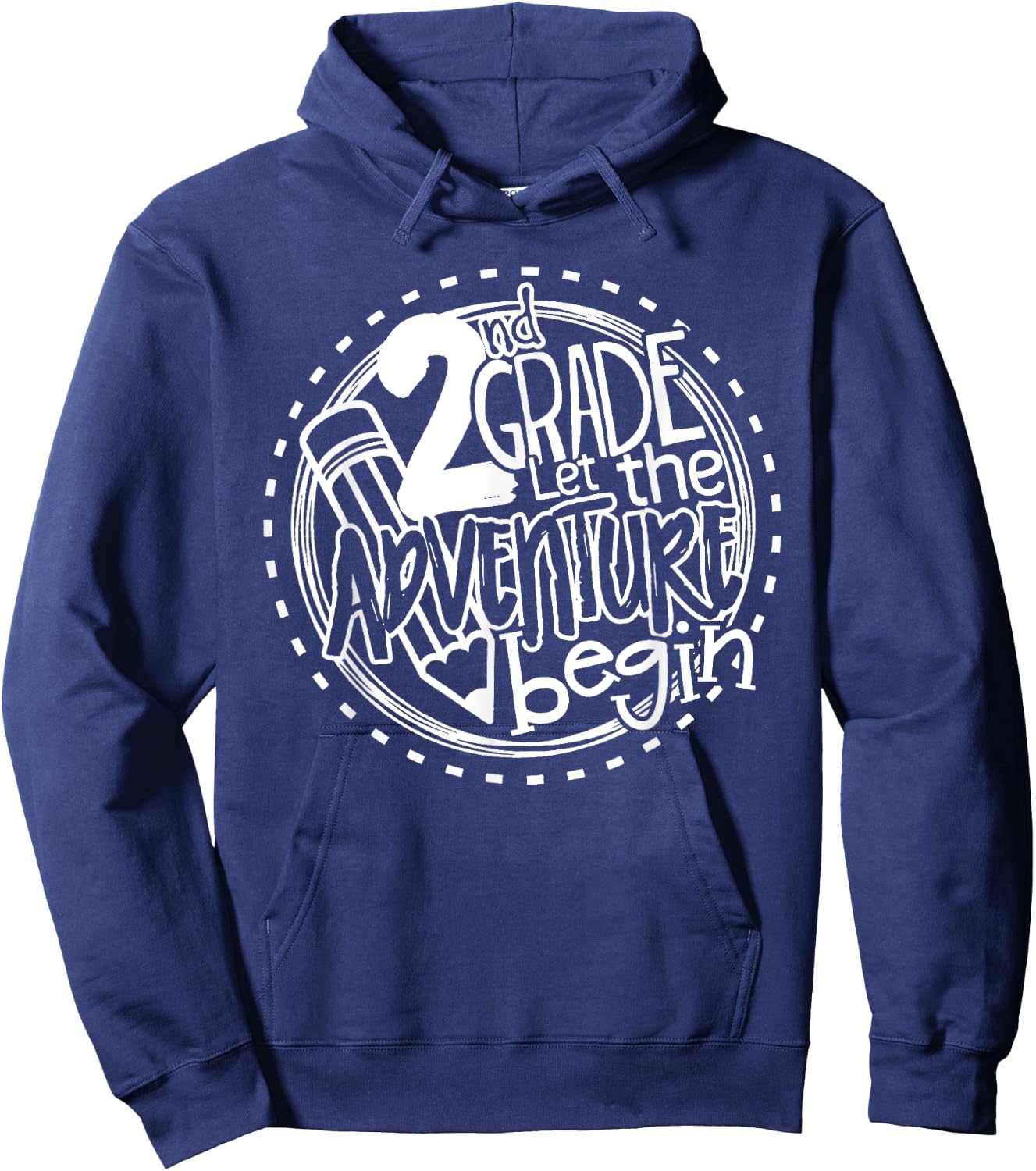 Let the 2nd Grade Adventure Begin Second Grade Teacher Women Girls Kids Hoodie - Hoodie | Navy