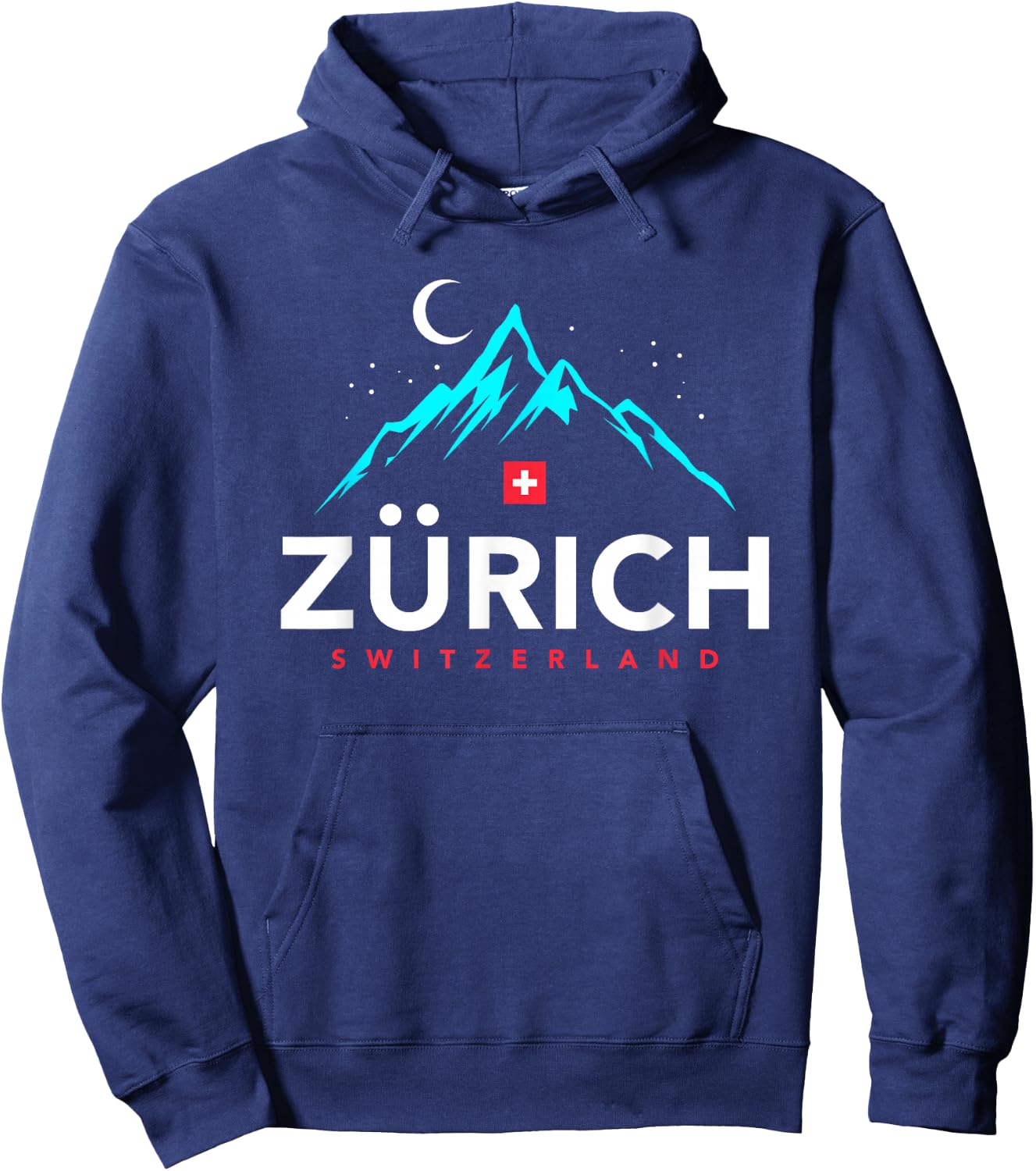 Switzerland Zurich With Starry Night Hoodie - Hoodie | Navy
