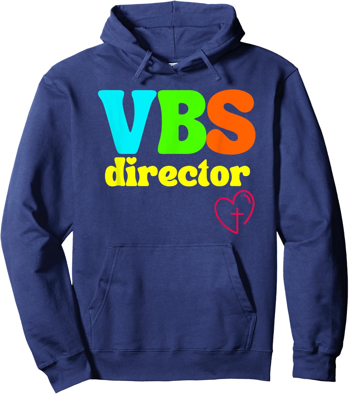 VBS Director Vacation Bible School Fun Heart Cross Christian Hoodie - Hoodie | Navy