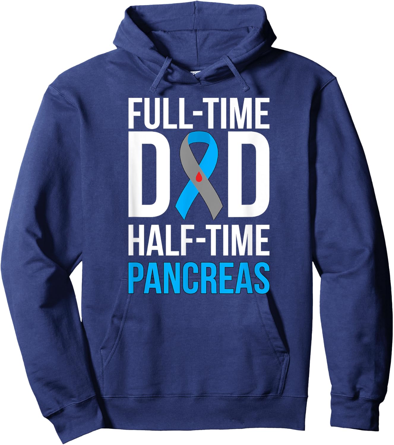 Dad Of Type 1 Diabetes Warrior T1D Diabetes Fighter Father Hoodie - Hoodie | Navy