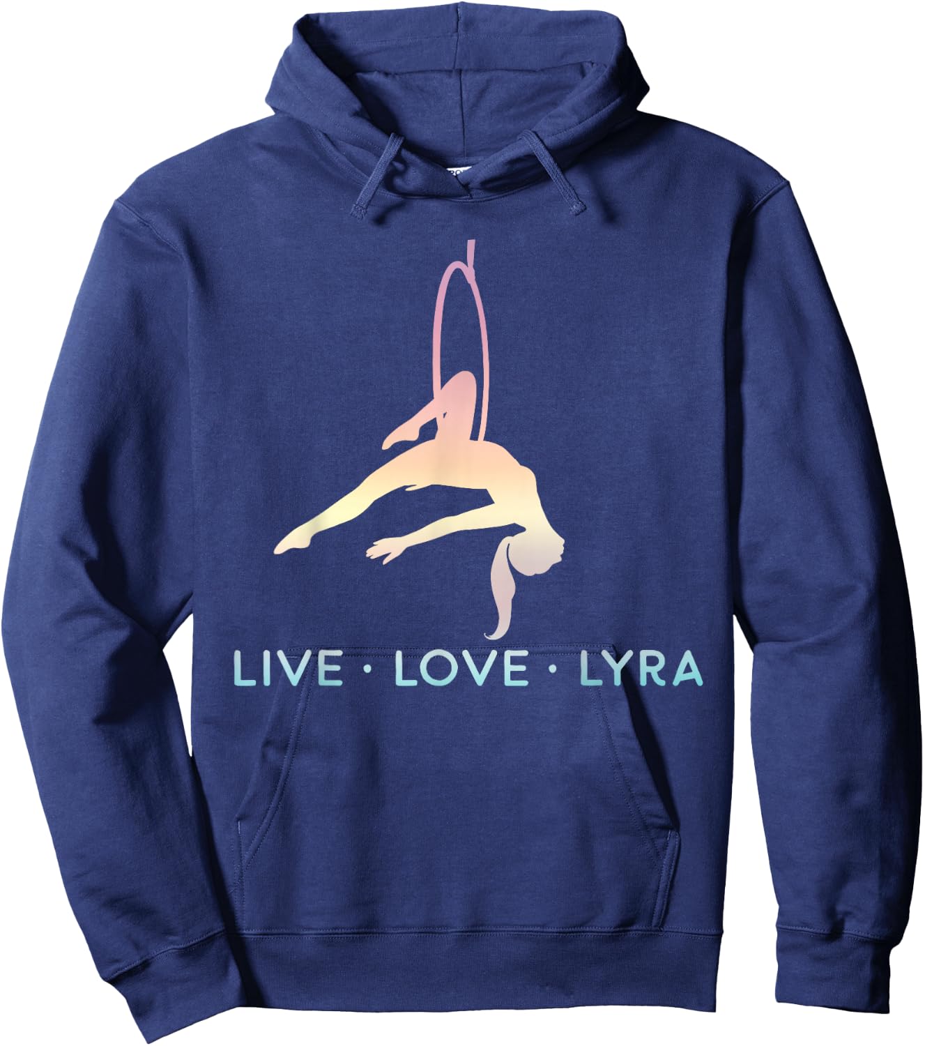 Love Aerial Hoop, Lyra, Live Acrobat Aerial Yoga Gifts Hoodie - Hoodie | Navy