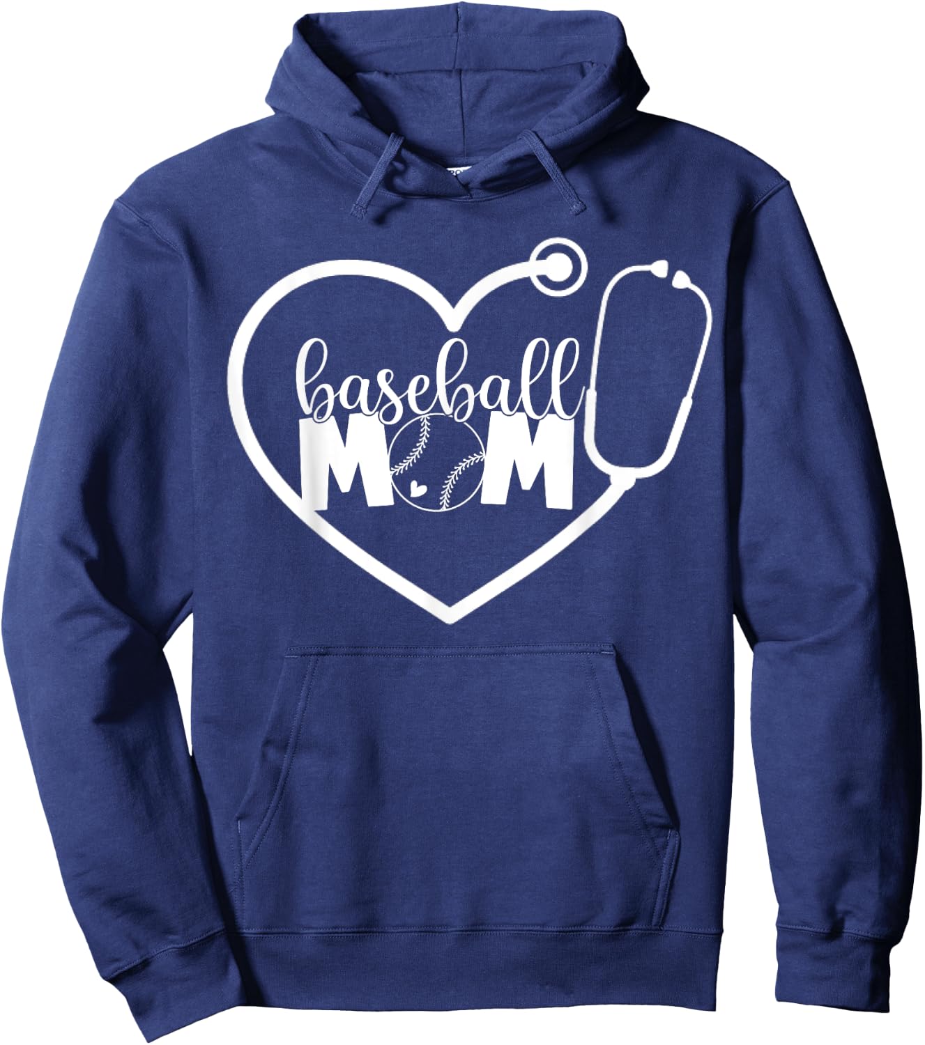 Nurse And Baseball Mom Stethoscope RN Registered Nurse Hoodie - Hoodie | Navy