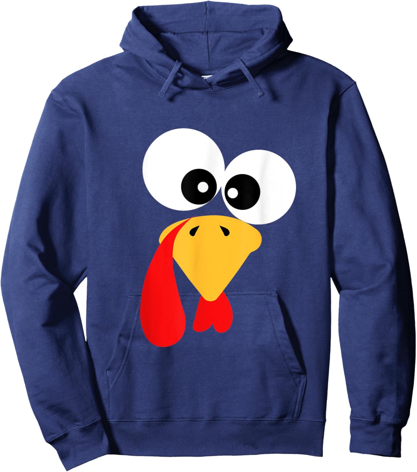 Thanksgiving Turkey Face Family Costume Kids Funny Turkey Hoodie - Hoodie | Navy