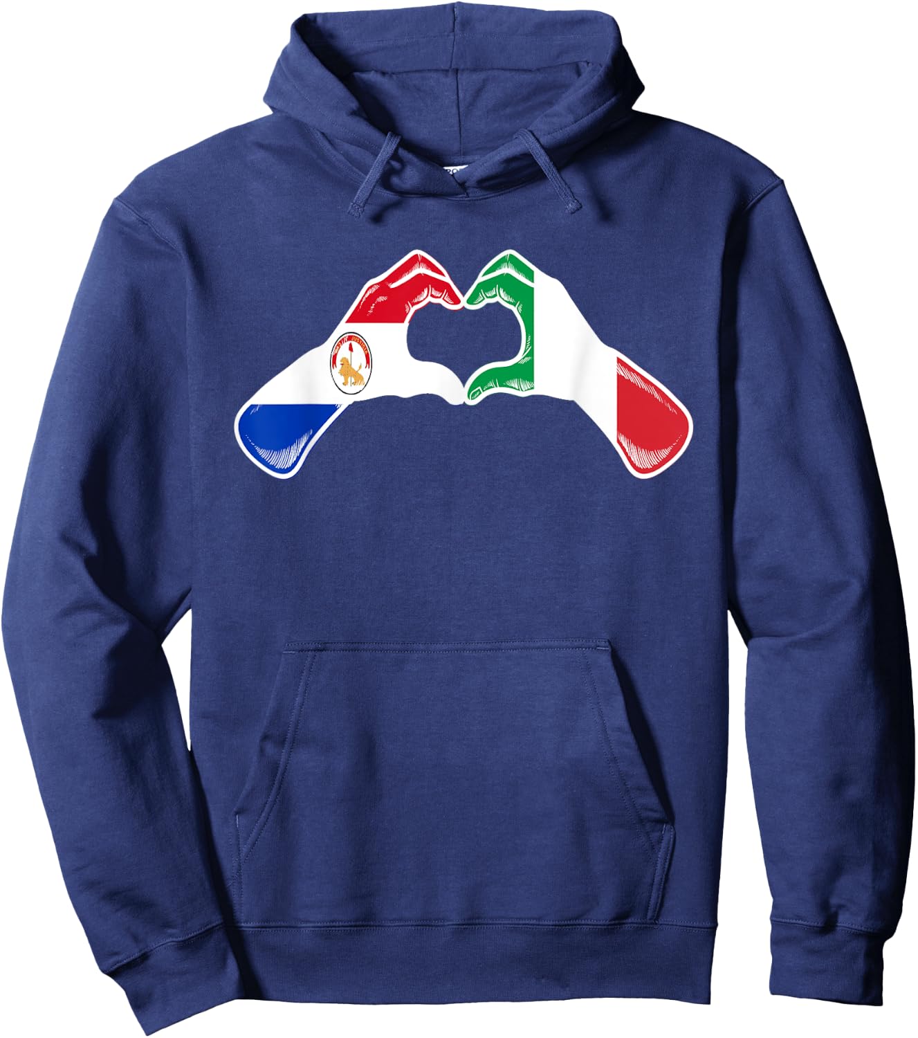 Paraguay Italy Flag - Paraguayan Italian Heart Hoodie - Hoodie | Navy
