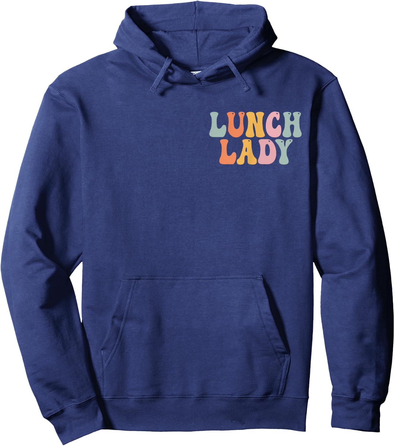 Lunch Lady Groovy Vintage Women Happy First Day of School Hoodie - Hoodie | Navy