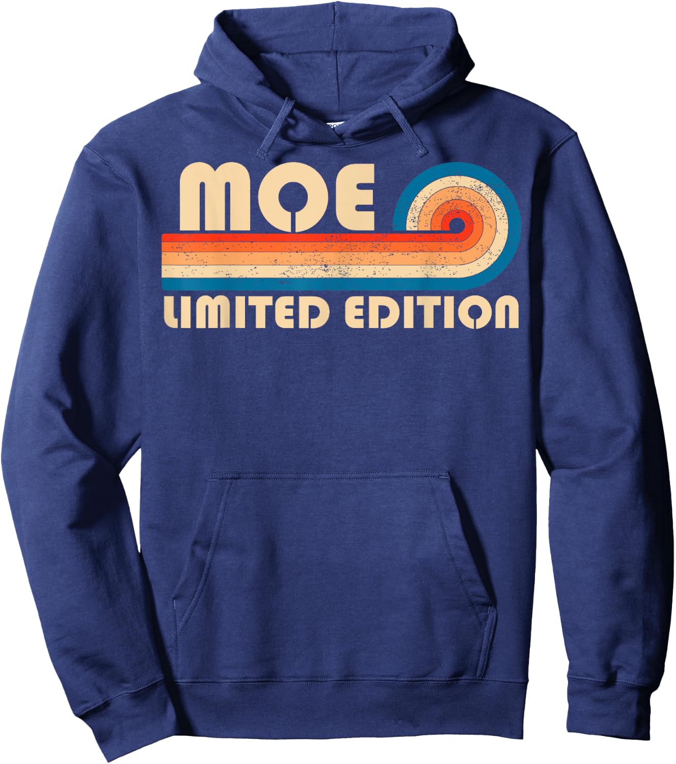 Last Name Matching Family Name MOE Surname Retro Vintage 80s 90s Birthday Reunion Hoodie - Hoodie | Navy