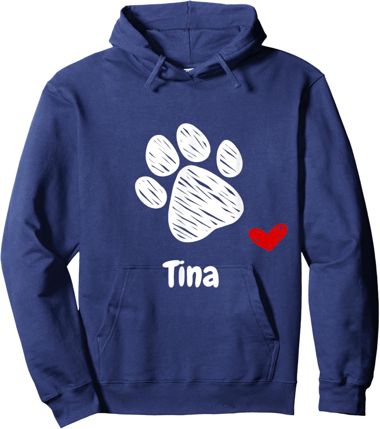 Tina Dog Paw Best Puppy Dog Named Tina Dog Lover Hoodie - Hoodie | Navy