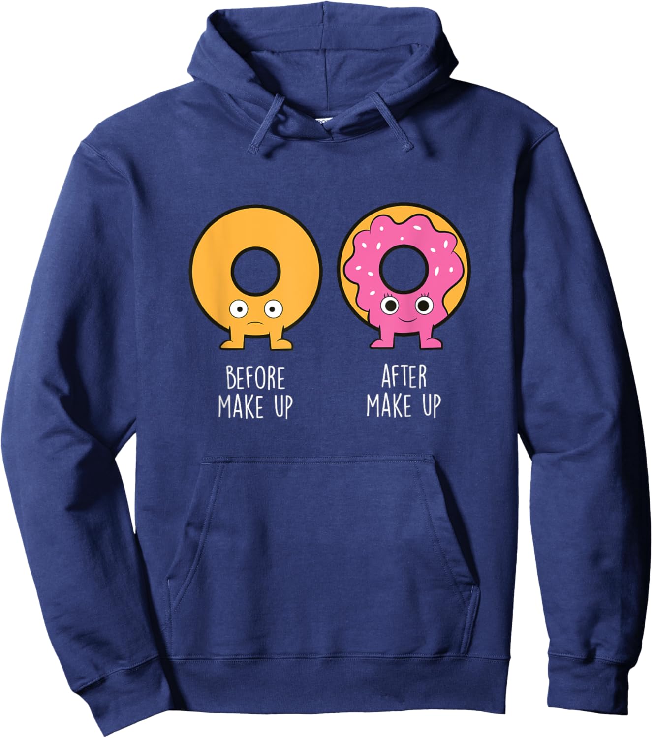 Donuts Before And After - Donut Food Lover Funny Donuts Hoodie - Hoodie | Navy