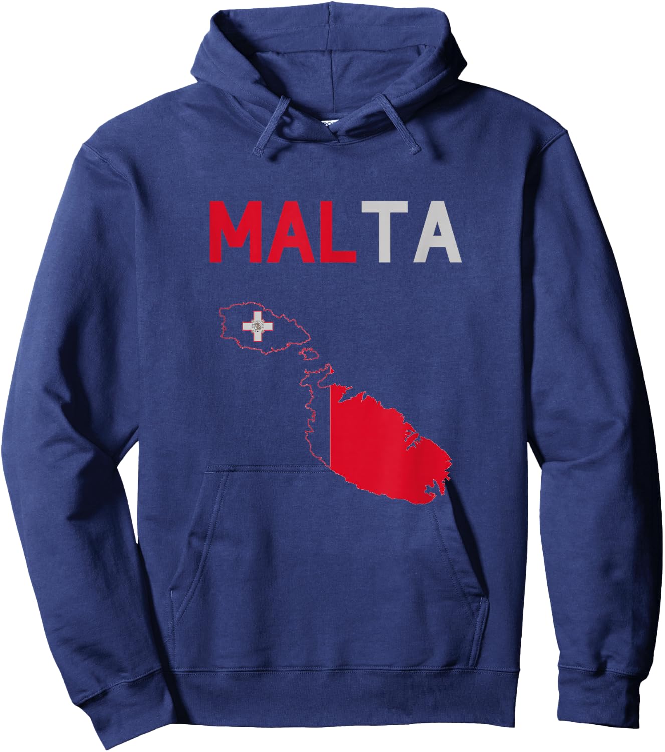 Malta Flag and Map Hoodie - Hoodie | Navy