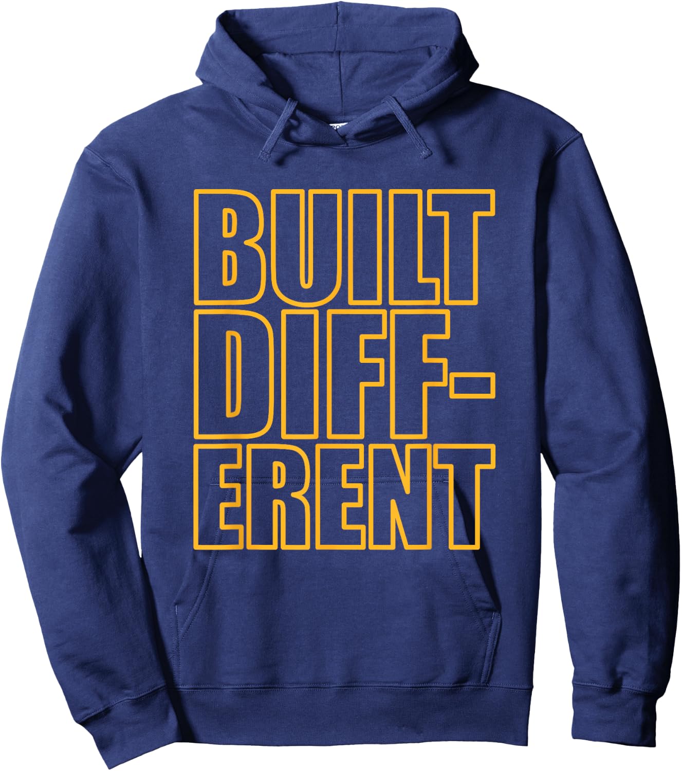 Concrete And Luxury Built Different Laser Orange Hoodie - Hoodie | Navy