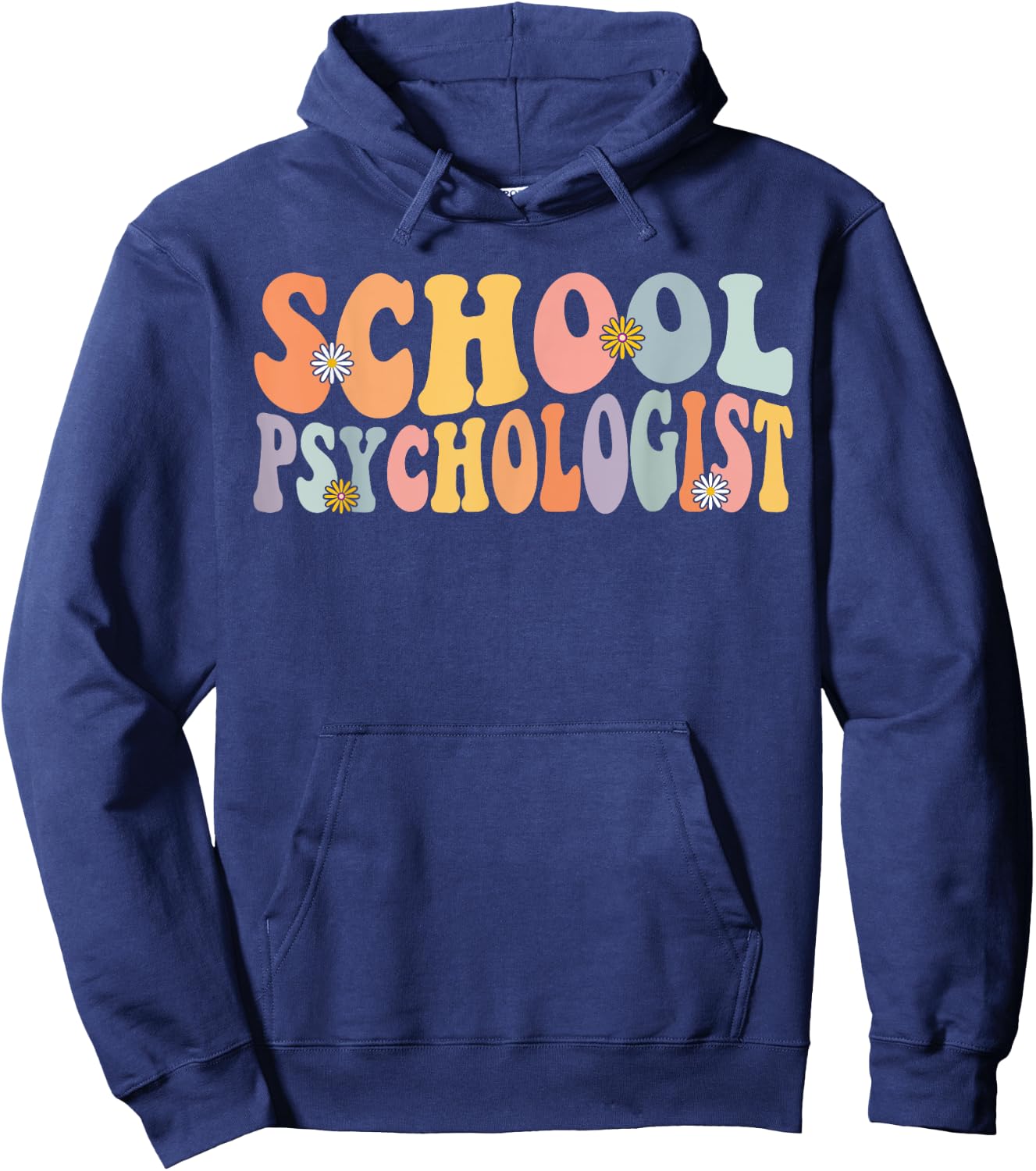School Psychologist Groovy Retro Psychology Teacher Psych Hoodie - Hoodie | Navy