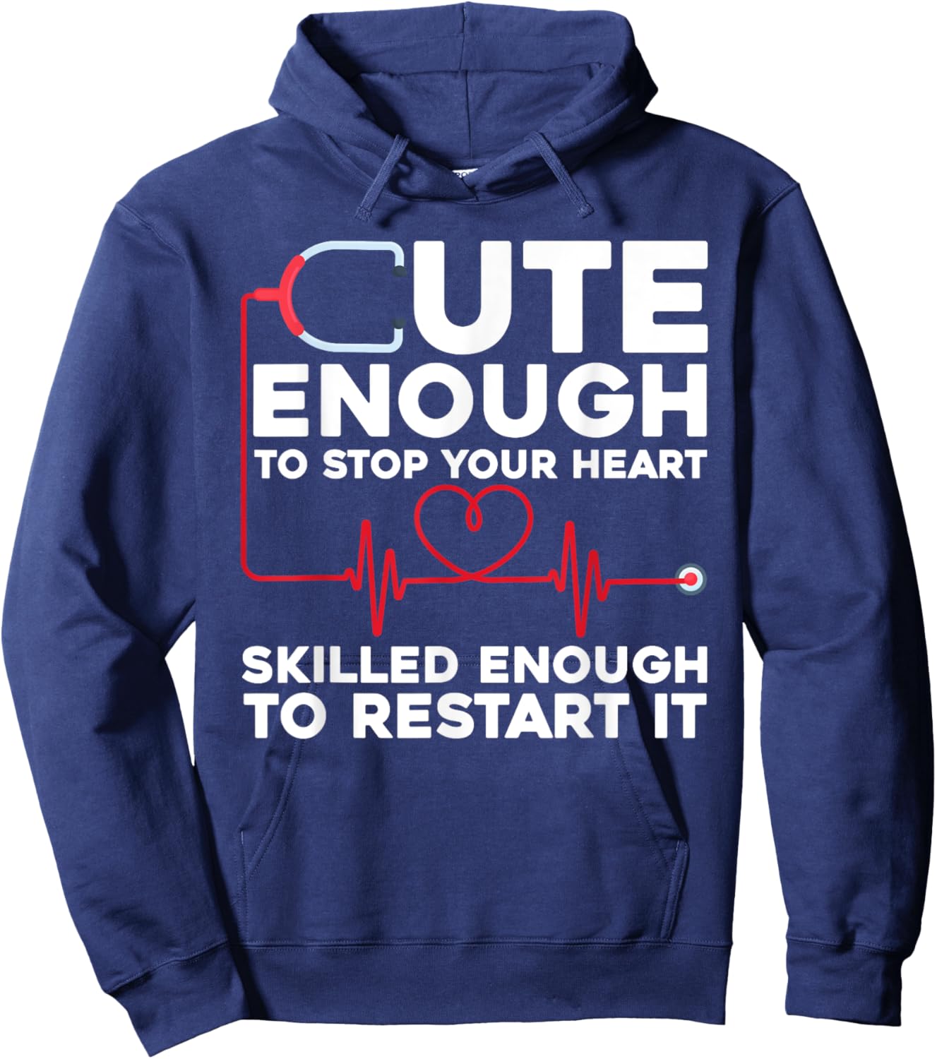 Funny Nurse Design Women Registered Nurse Nursing Hoodie - Hoodie | Navy