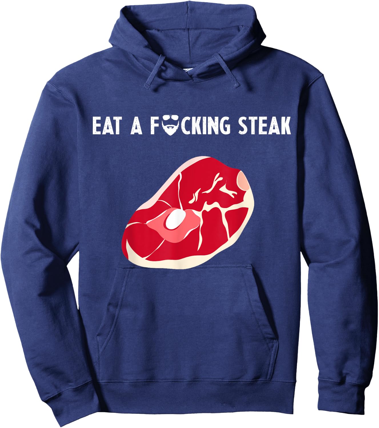 Eat a fucking steak Funny Fitness Gym Workout Weights Squat Hoodie - Hoodie | Navy
