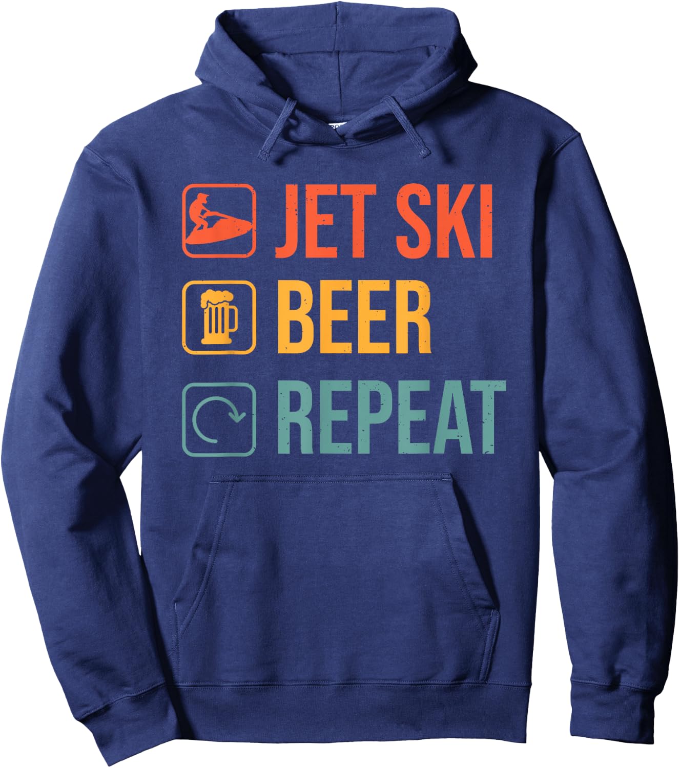Jet Ski Beer Repeat Funny Jet Ski Operator Jetski Rider Hoodie - Hoodie | Navy