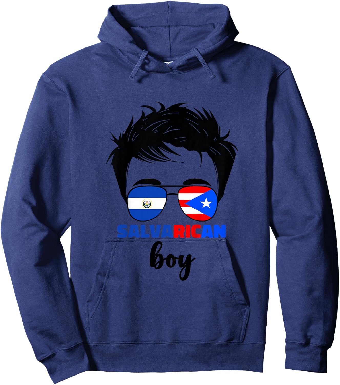 Kids Half Salvadorian And Puerto Rican Rico El Salvador Baby Boys Hoodie - Hoodie | Navy