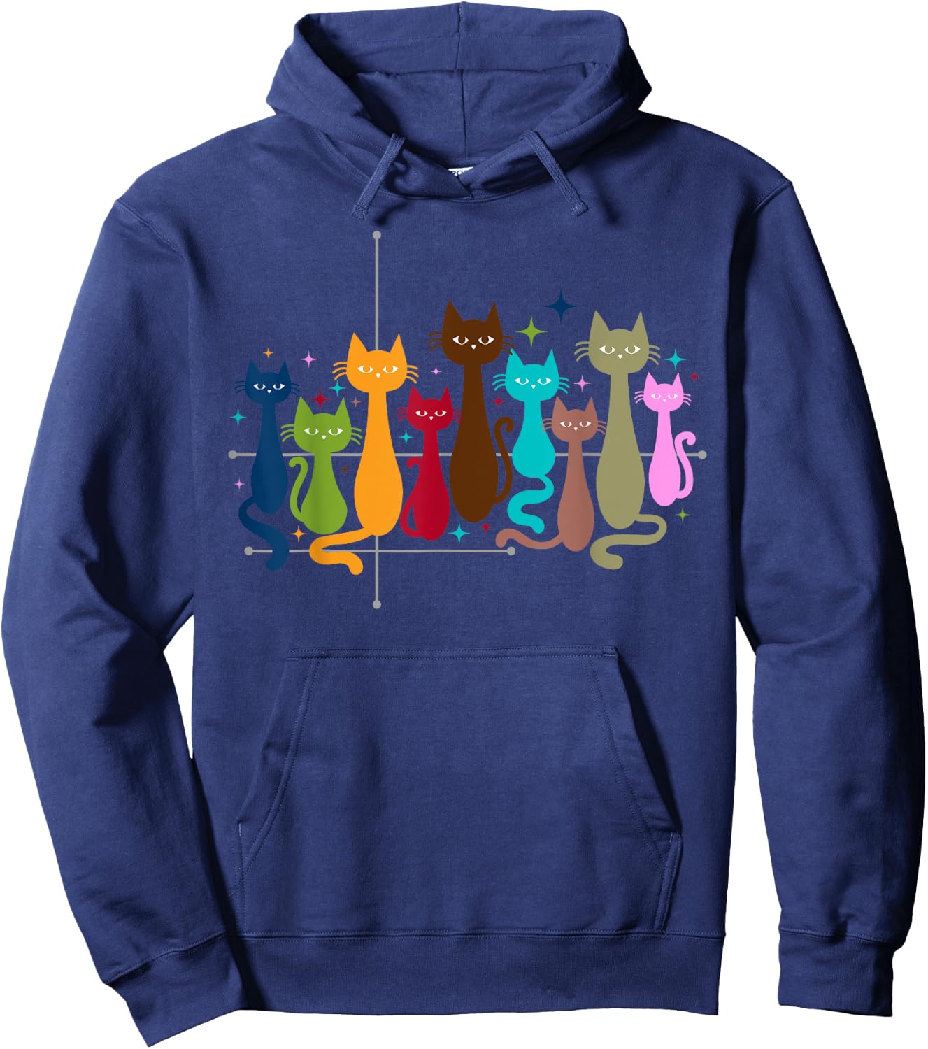 Classic Art Kitten Lover Vintage Artwork Cute Cat Hoodie - Hoodie | Navy