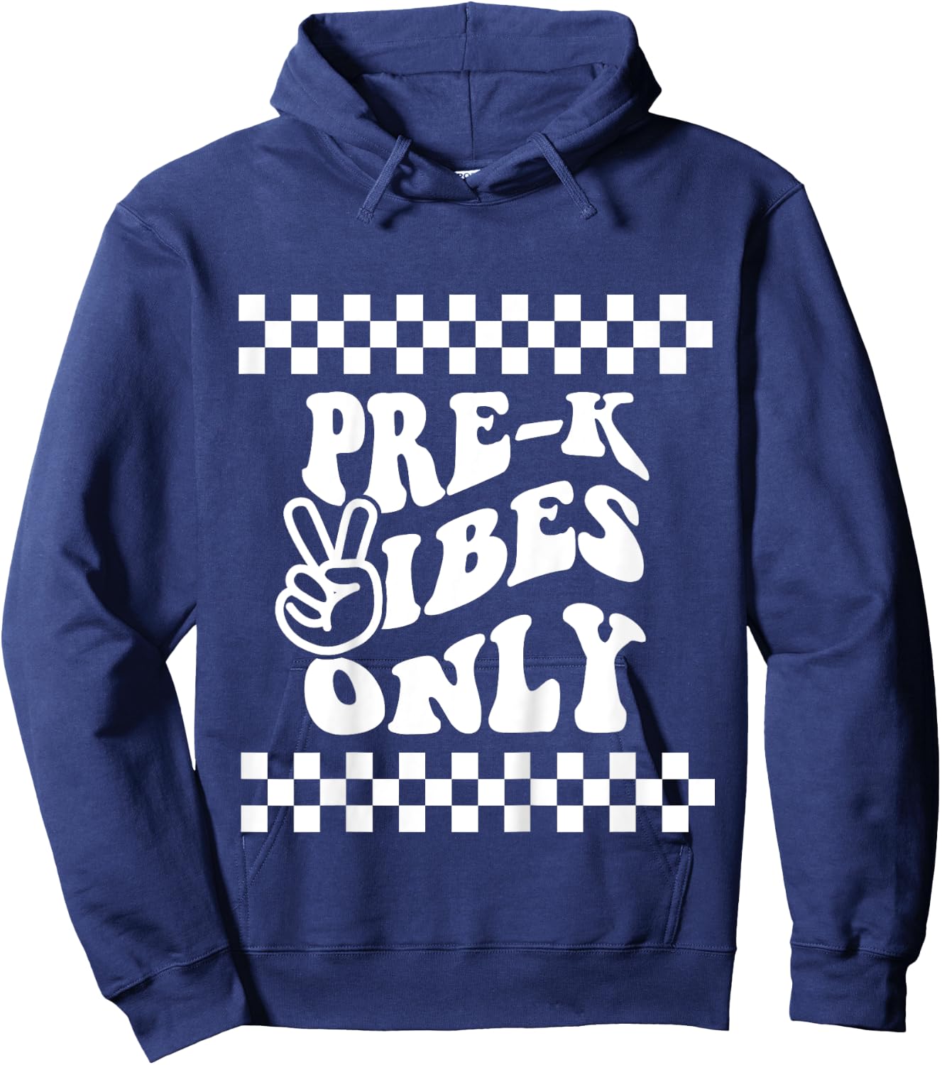 Pre K Vibes Only Retro Girl First Day of PreK Boy Toddlers Hoodie - Hoodie | Navy