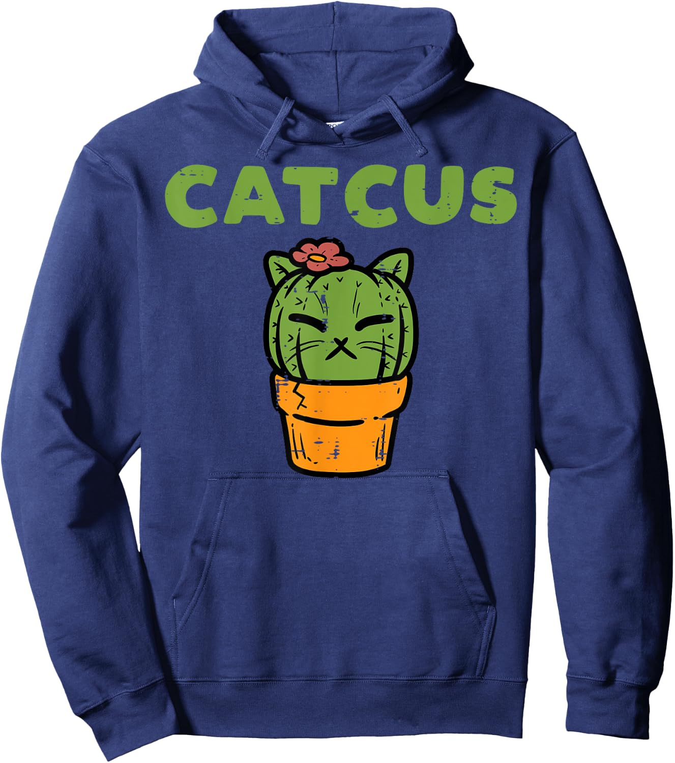 Cat Cactus Cute Succulent Plant Kitten Women Girls Kids Hoodie - Hoodie | Navy