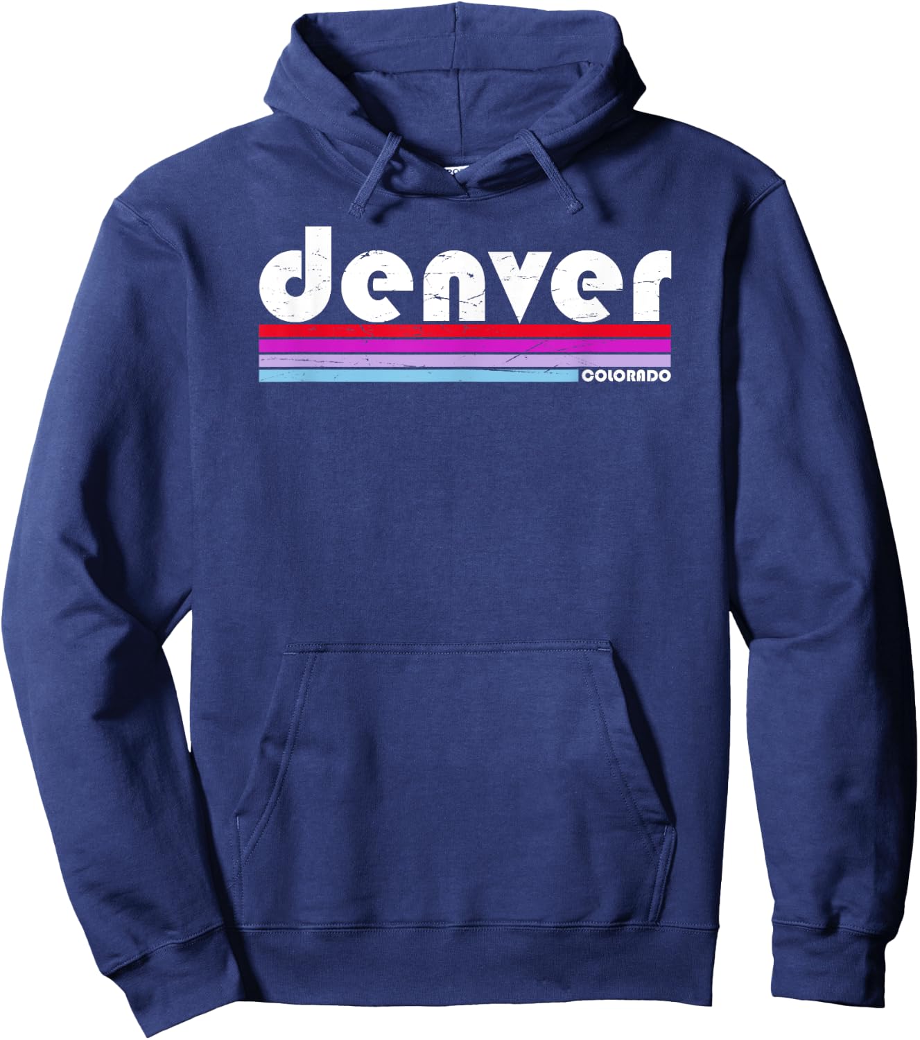 Denver Colorado City Retro Hoodie - Hoodie | Navy