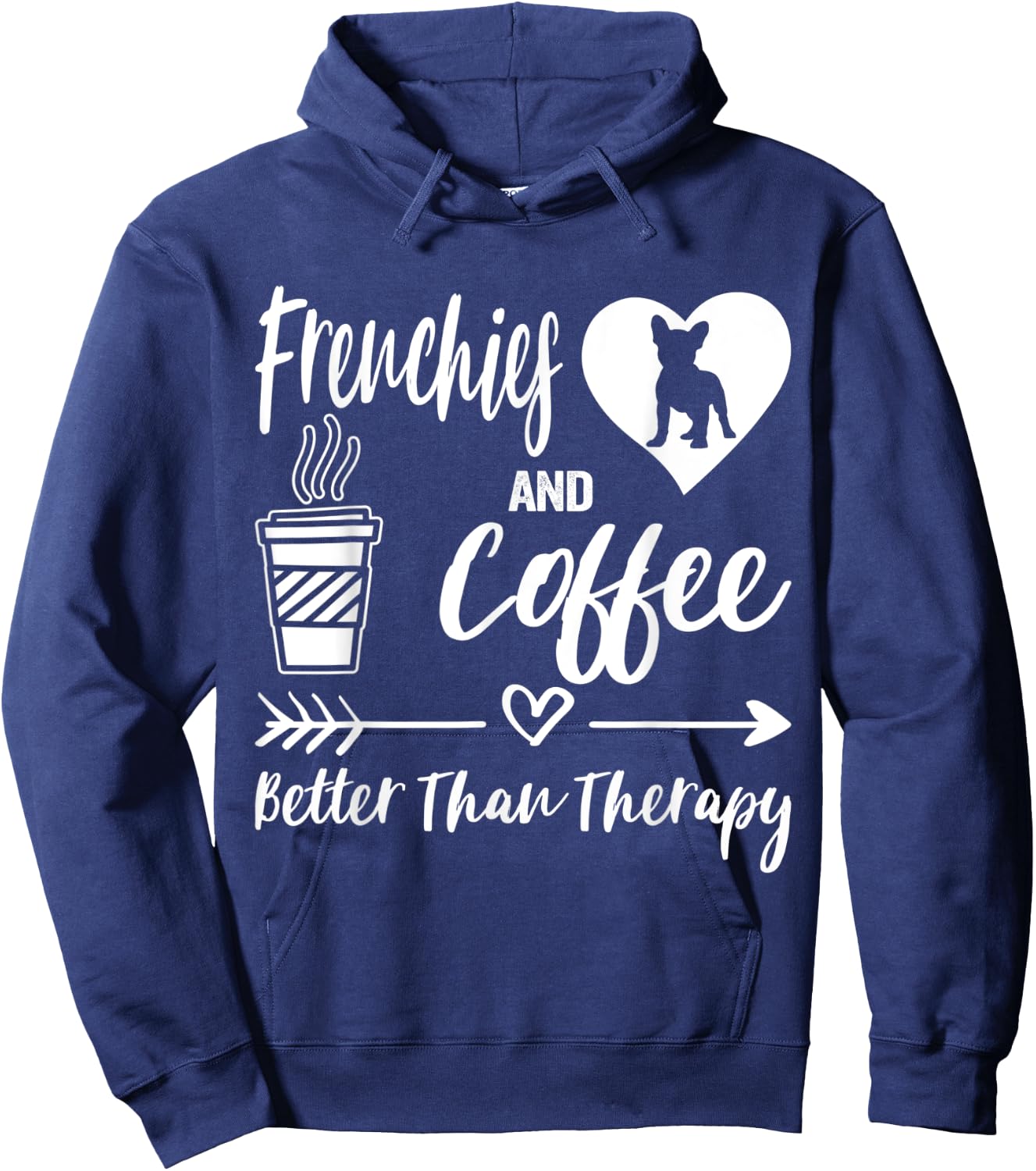 Frenchies And Coffee Frenchie Mom Dad French Bulldog Coffee Men Women Kids Hoodie - Hoodie | Navy