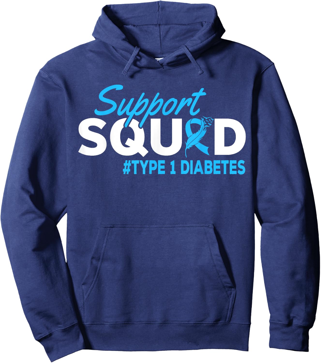 Support Squad Diabetes Type 1 Diabetes Awareness Hoodie - Hoodie | Navy