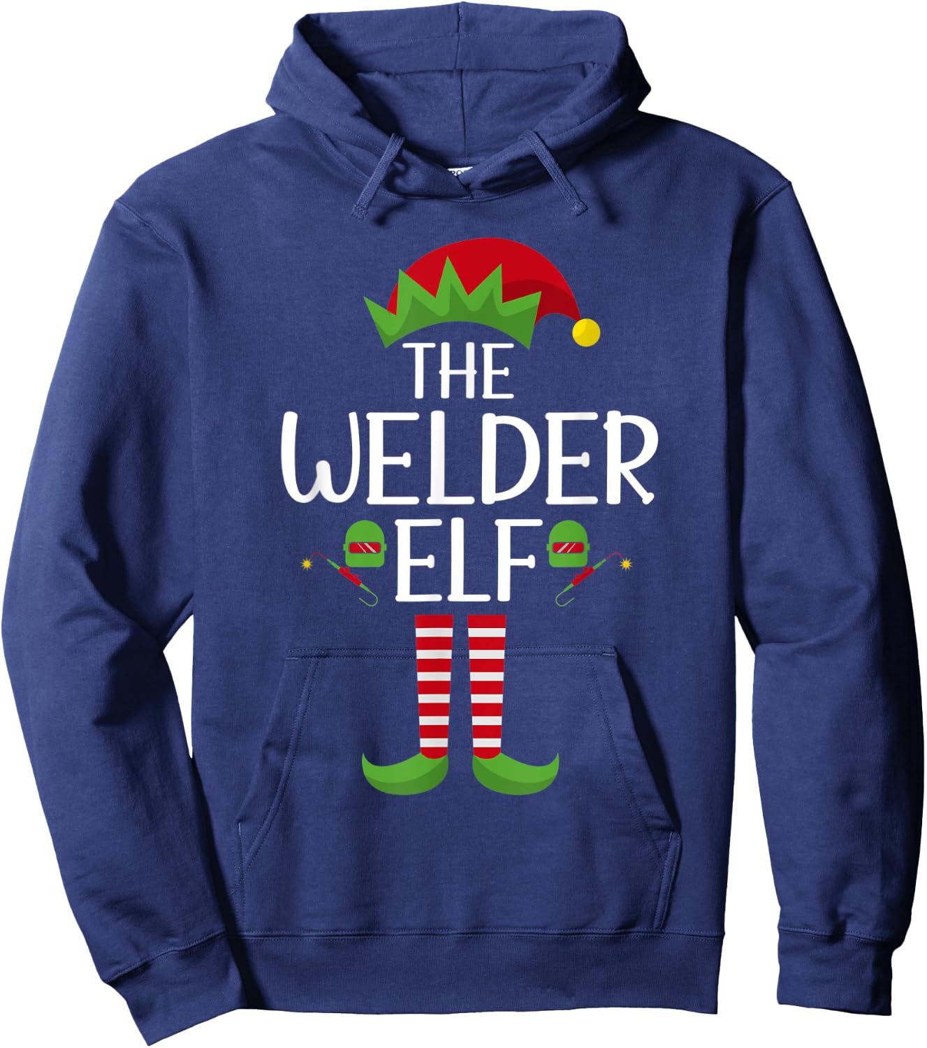 Elf Group Matching Family Christmas Costume The Welder Elf Hoodie - Hoodie | Navy