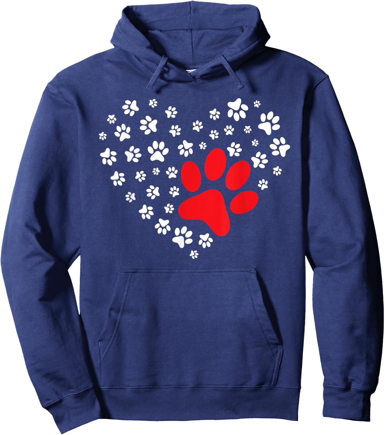 Dog Paw Heart - Dog Lover Puppy Owner Hoodie - Hoodie | Navy