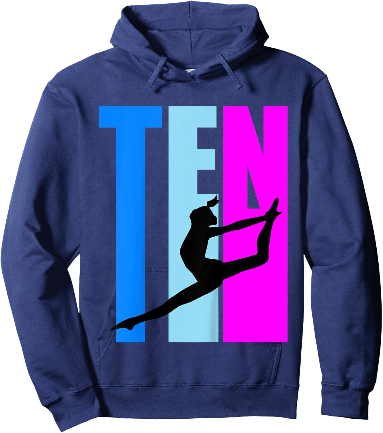 Kids 10th Birthday Gymnastics Girls Gymnast Dance Dancer Dancing Hoodie - Hoodie | Navy