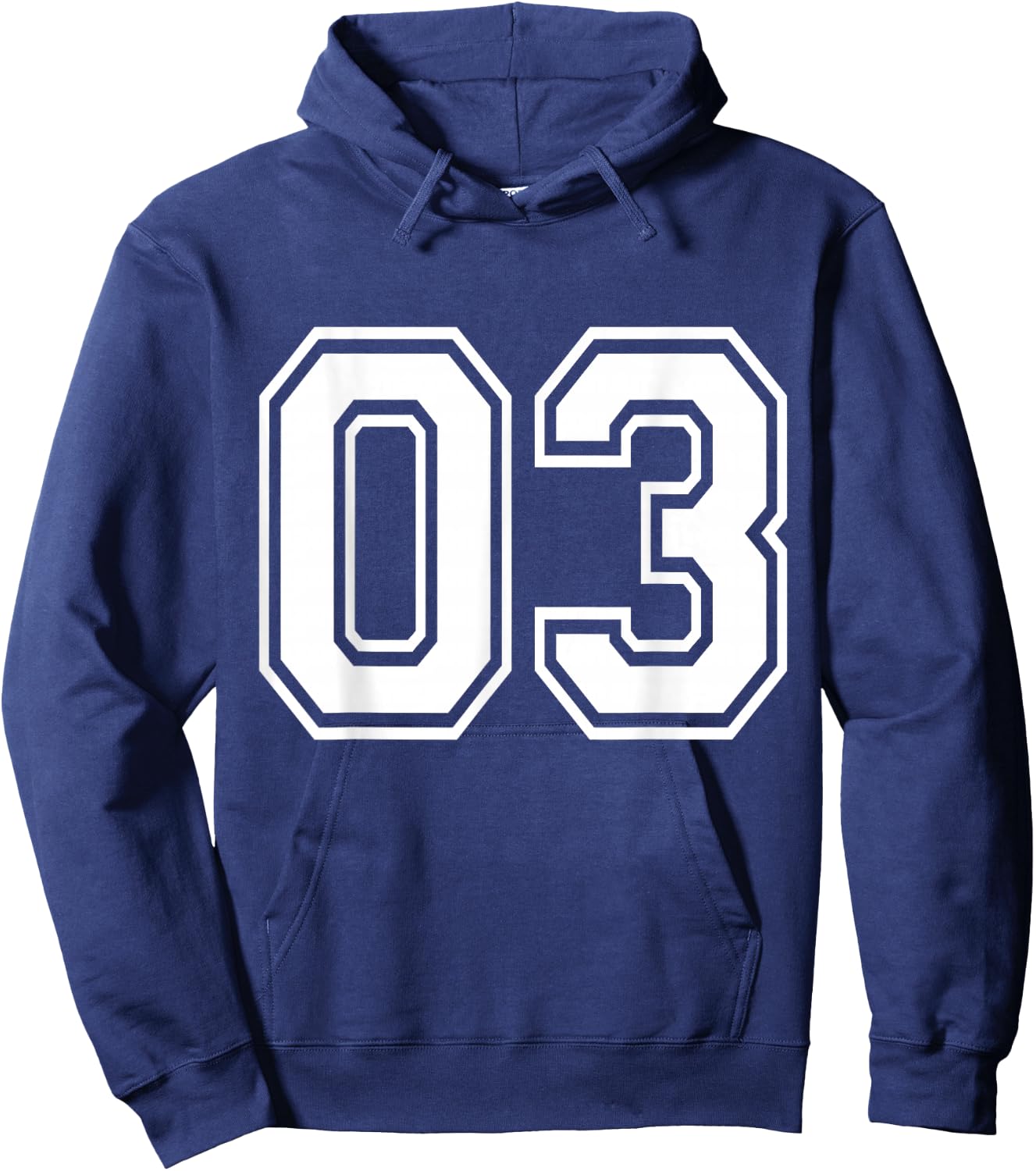 Number 03 Varsity Sports Team Jersey 3rd Birthday 3 Years Hoodie - Hoodie | Navy