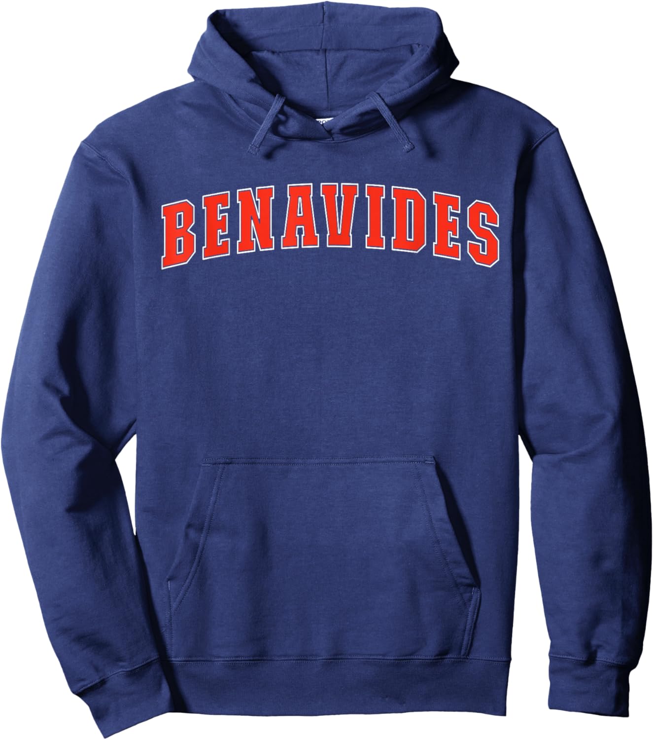 Benavides Texas TX College Style Red Text Benavides Hoodie - Hoodie | Navy