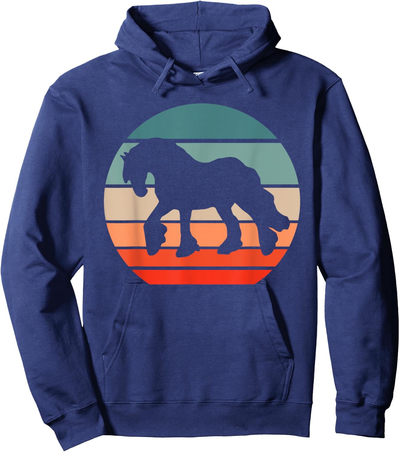 Shire Horse Draft Horses Coldblood Draught Retro Hoodie - Hoodie | Navy