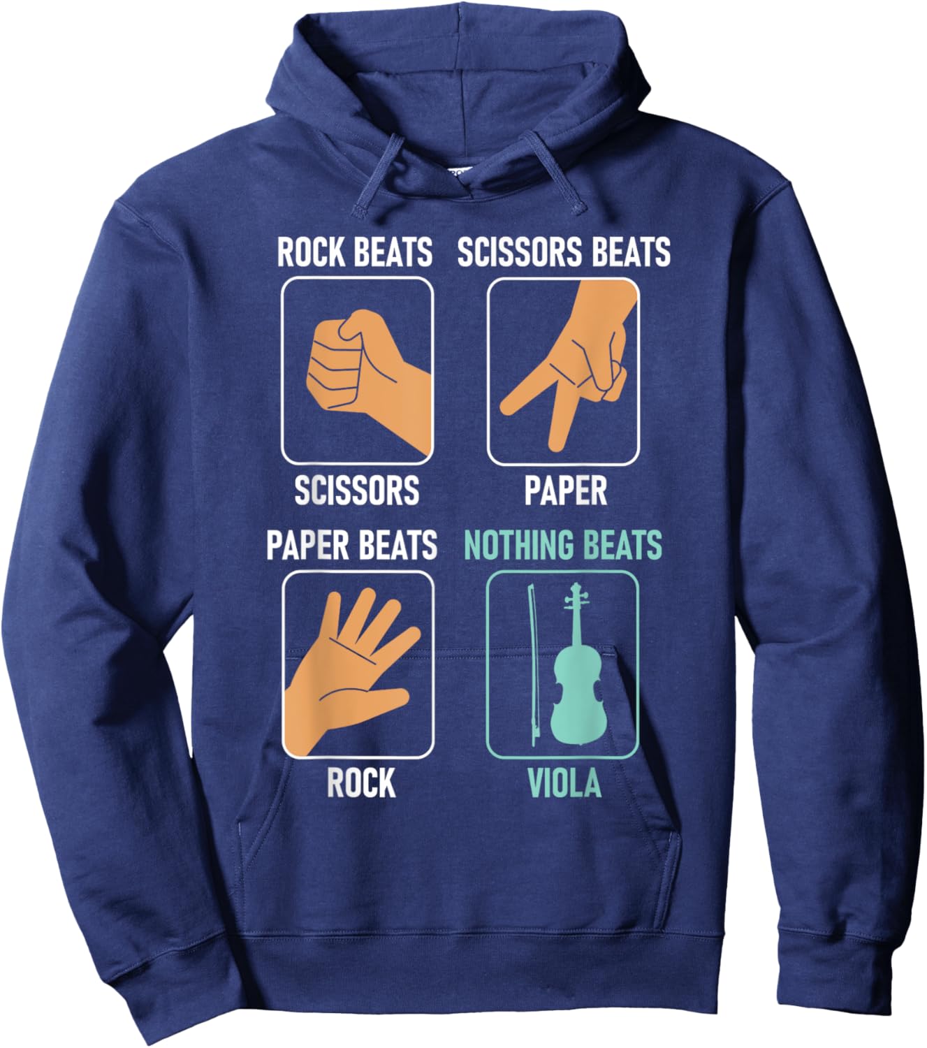 Scissors Paper Rock Viola - Violist Orchestra Band Hoodie - Hoodie | Navy