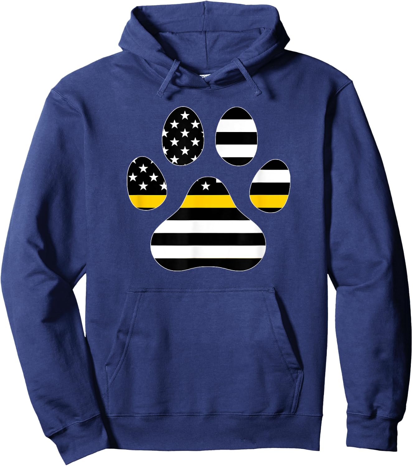 911 Police Dispatcher Thin Gold Line Flag for Animal Lover Hoodie - Hoodie | Navy