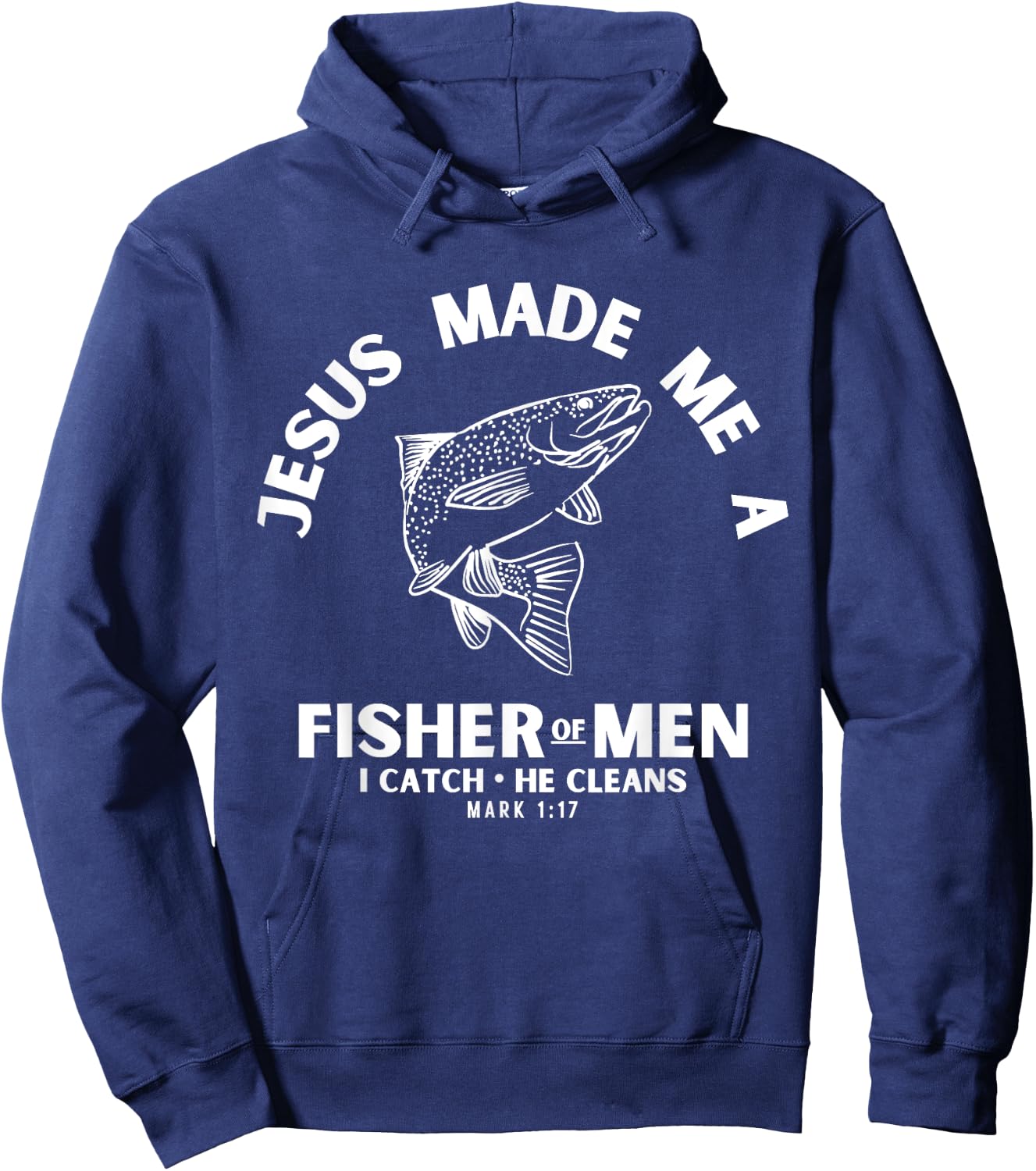 Christian Fishermen Religious Bible Verse Fishing Hoodie - Hoodie | Navy