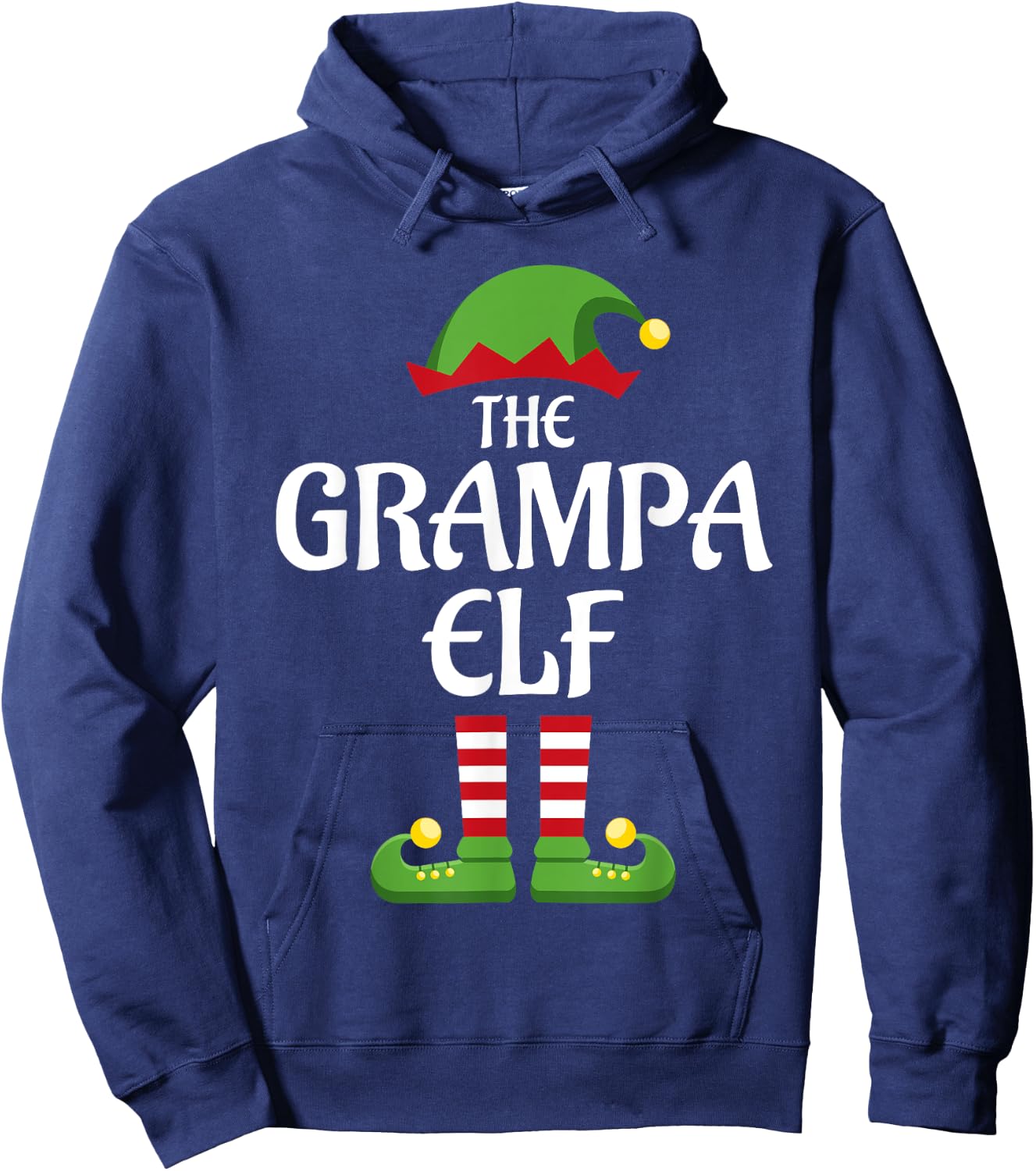 Grampa Elf Family Matching Group Christmas Grandpa Hoodie - Hoodie | Navy
