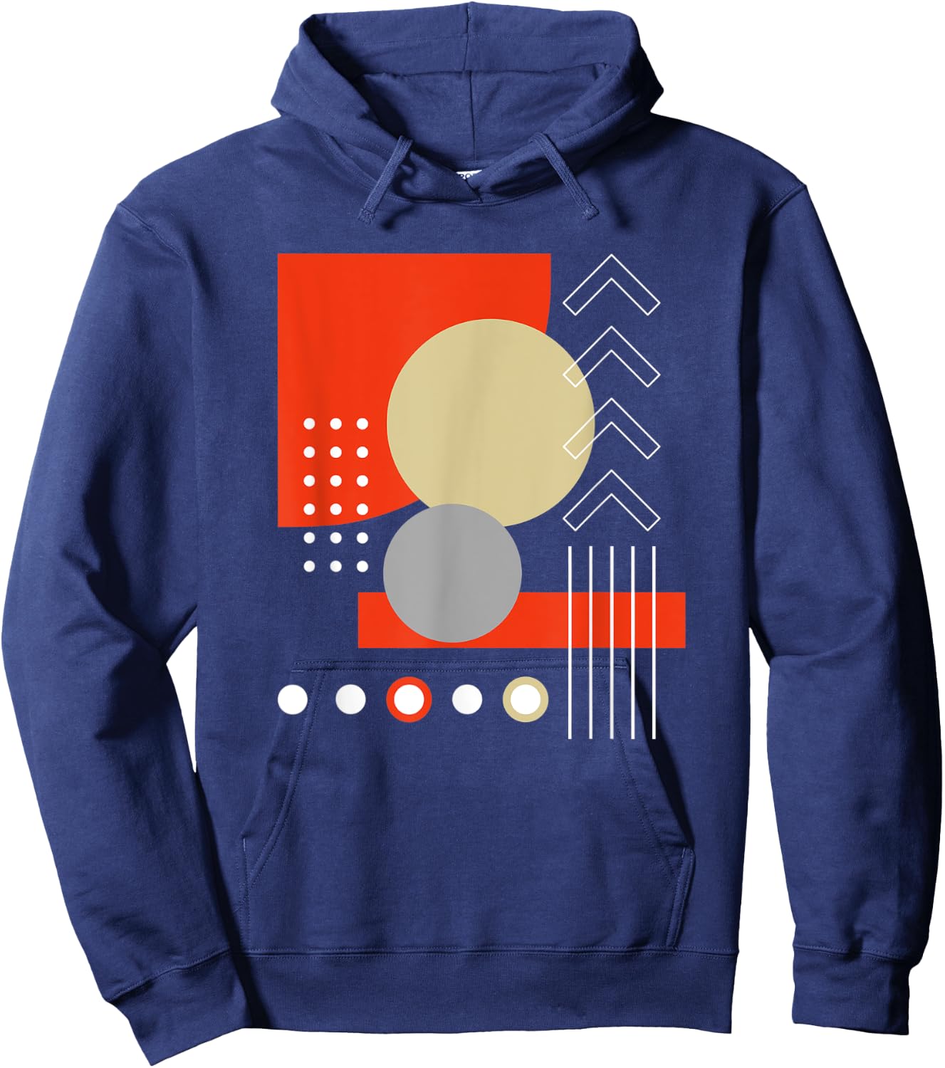 Geometric Shapes Abstract Modern Art Design Vintage Retro Hoodie - Hoodie | Navy