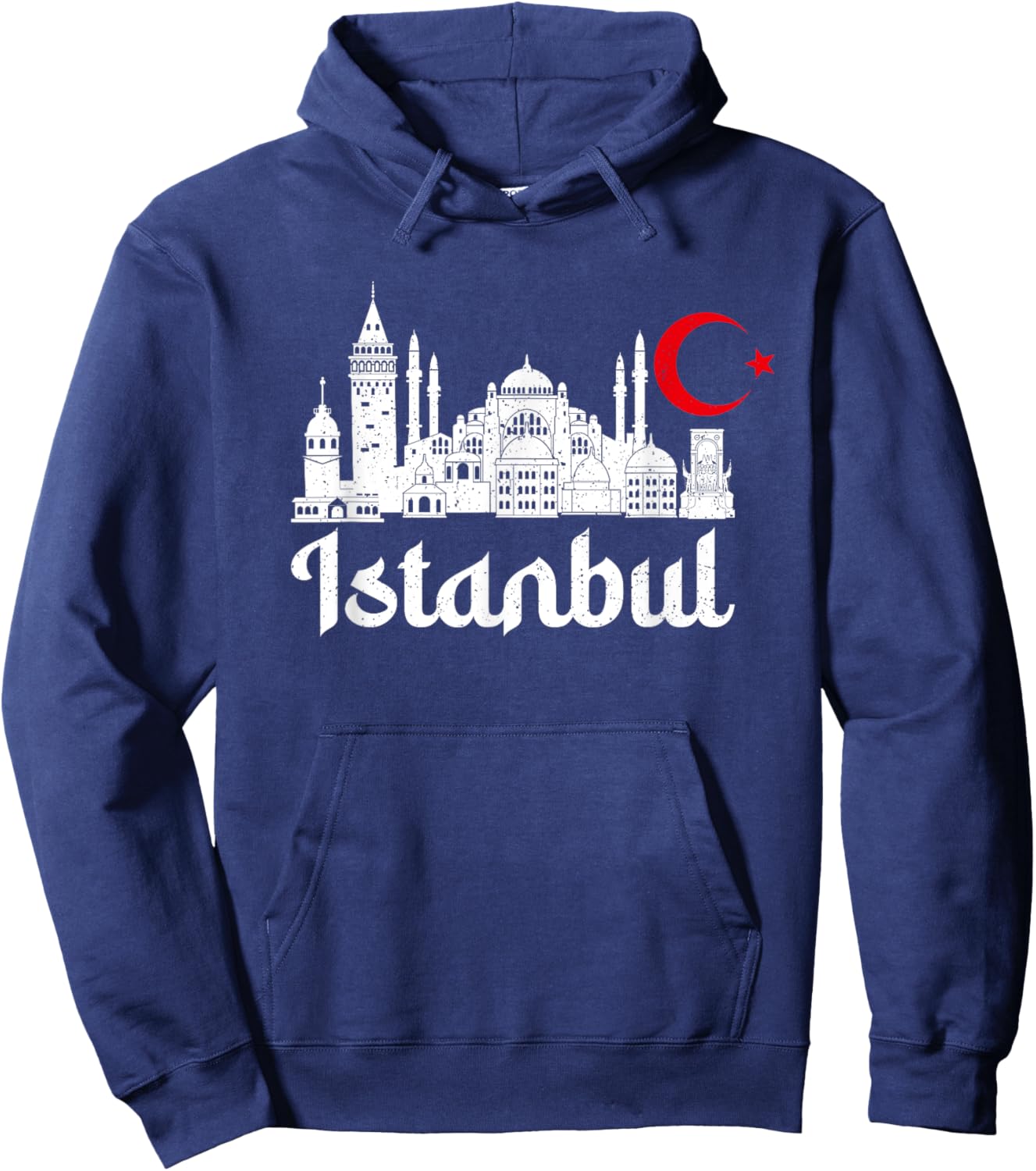 Istanbul Landmark Hagia Sophia Silhouette Turkey Muslim Flag Hoodie - Hoodie | Navy