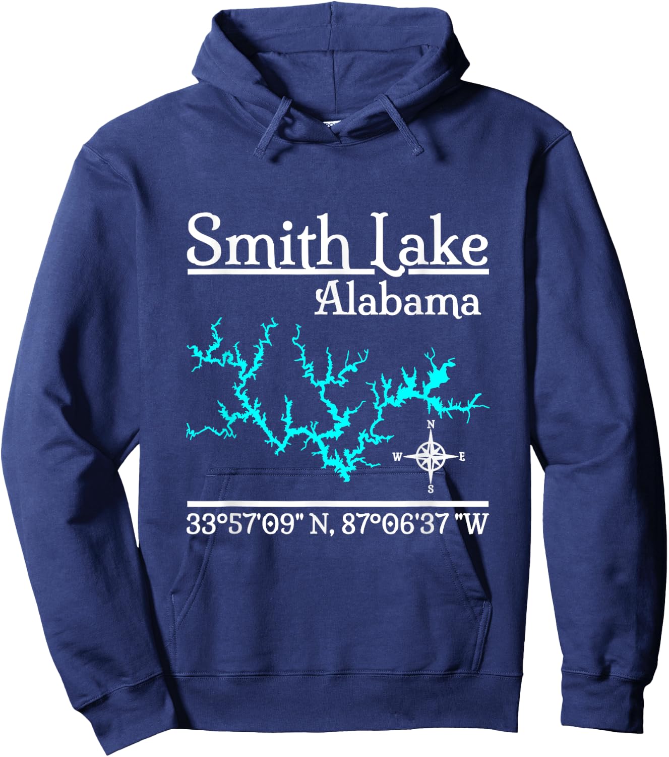 Smith Lake, Alabama Hoodie - Hoodie | Navy