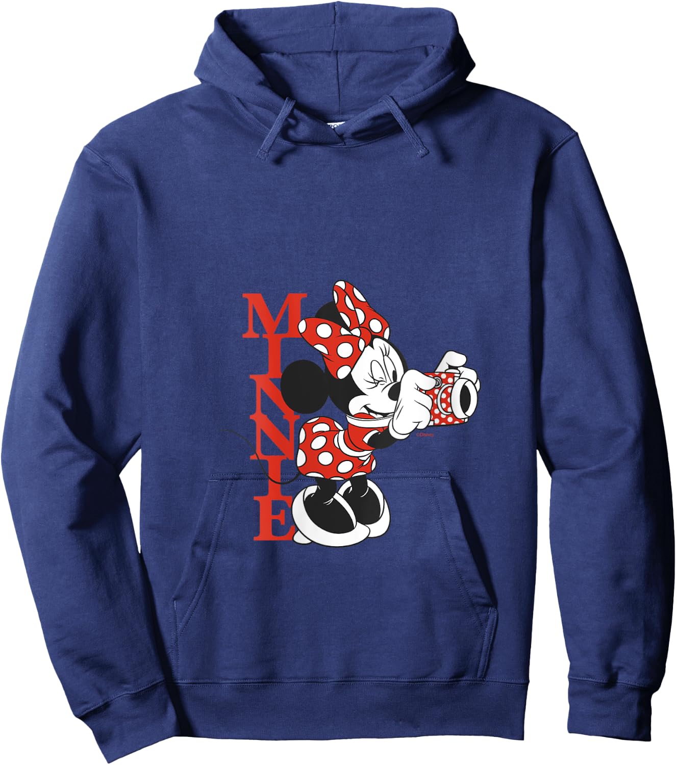 Disney Minnie Mouse with Camera Polka Dot Day Vintage V-Neck Hoodie - Hoodie | Navy