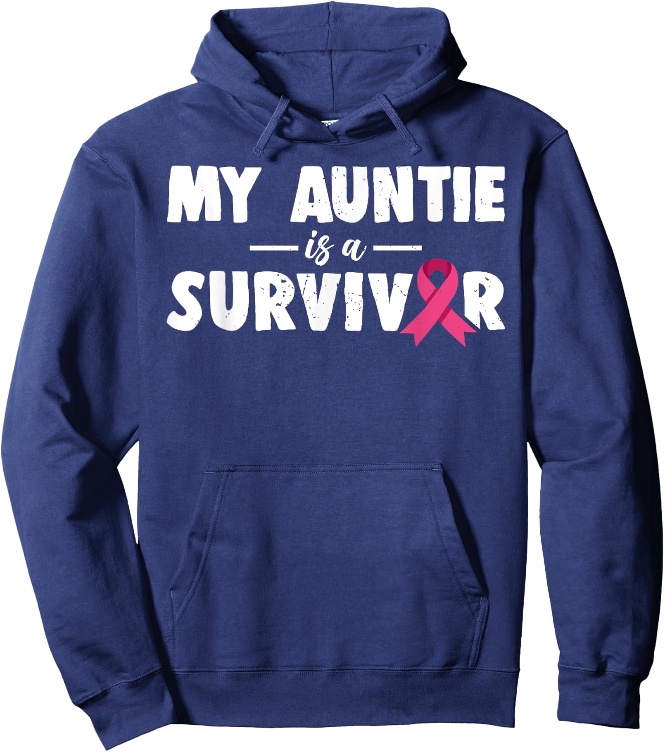 My Auntie Is A Survivor Breast Cancer Awareness Family Hoodie - Hoodie | Navy