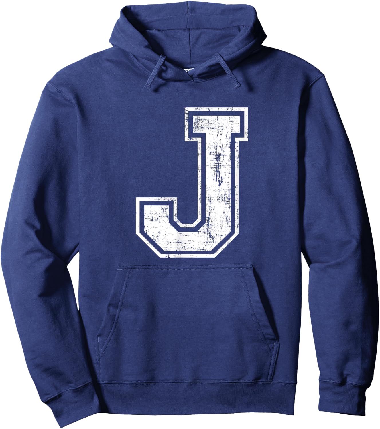 Letter J Uppercase Alphabet Initial School College Varsity Hoodie - Hoodie | Navy