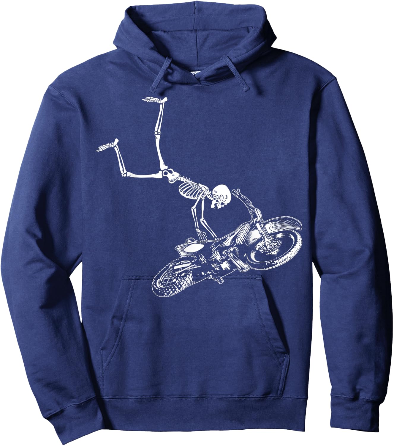 Funny Skeleton riding dirt bike men motocross biking Hoodie - Hoodie | Navy
