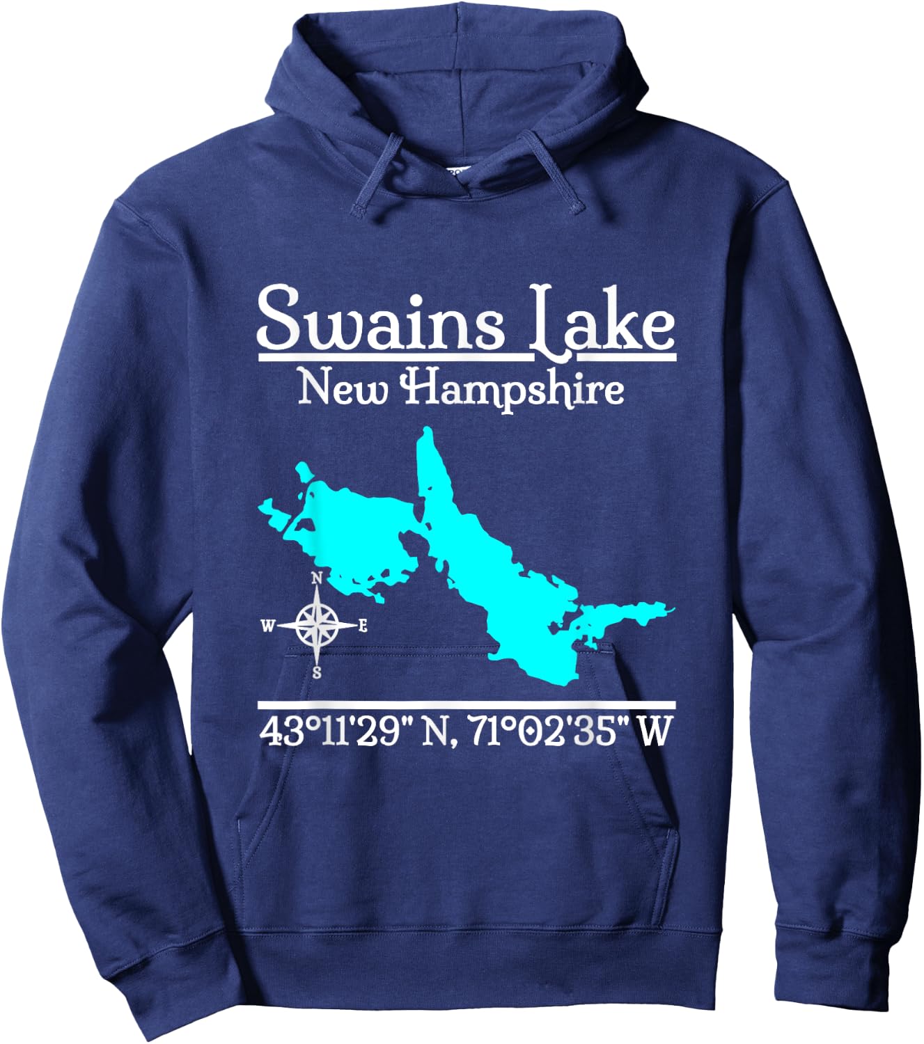 Swains Lake, New Hampshire Hoodie - Hoodie | Navy