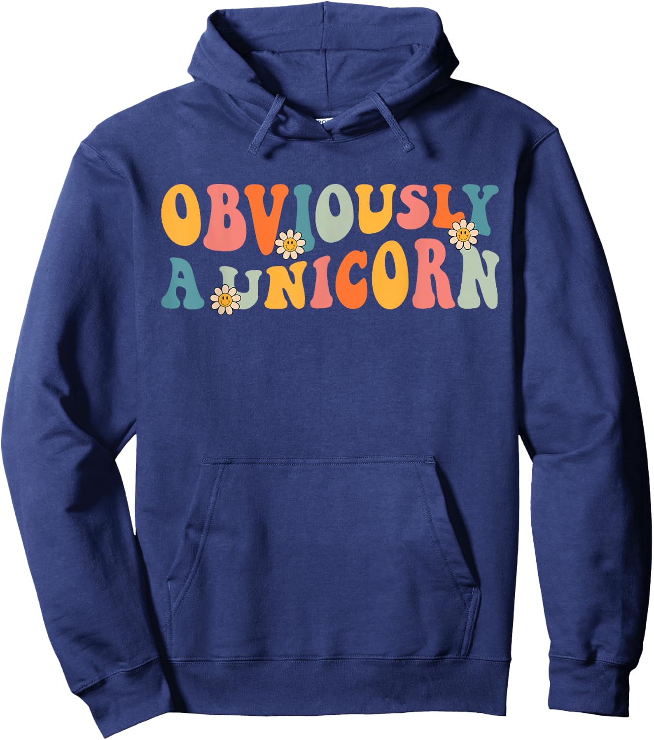 Obviously A Unicorn Retro Groovy Unicorn Squad Security Hoodie - Hoodie | Navy