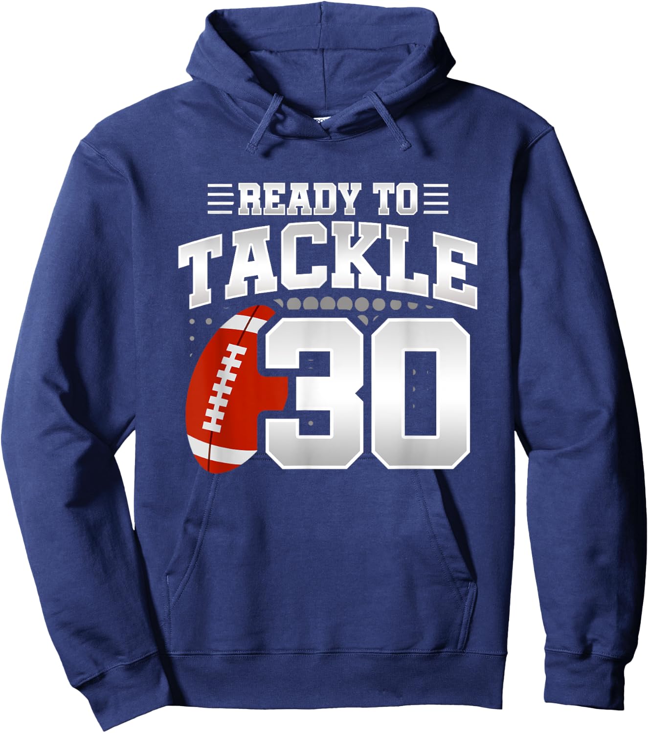 Football Birthday Party - 30th Birthday - Black, Small - Men's & Women's - Regular Fit - - Short Sleeve - Polyester 100% Hoodie - Hoodie | Navy