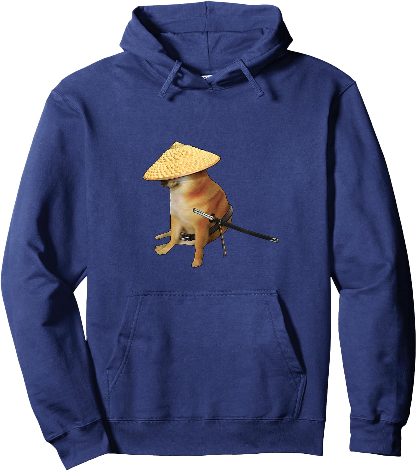Cheems Samurai Epic Iconic Meme Shiba Inu Doge Bonk Hoodie - Hoodie | Navy