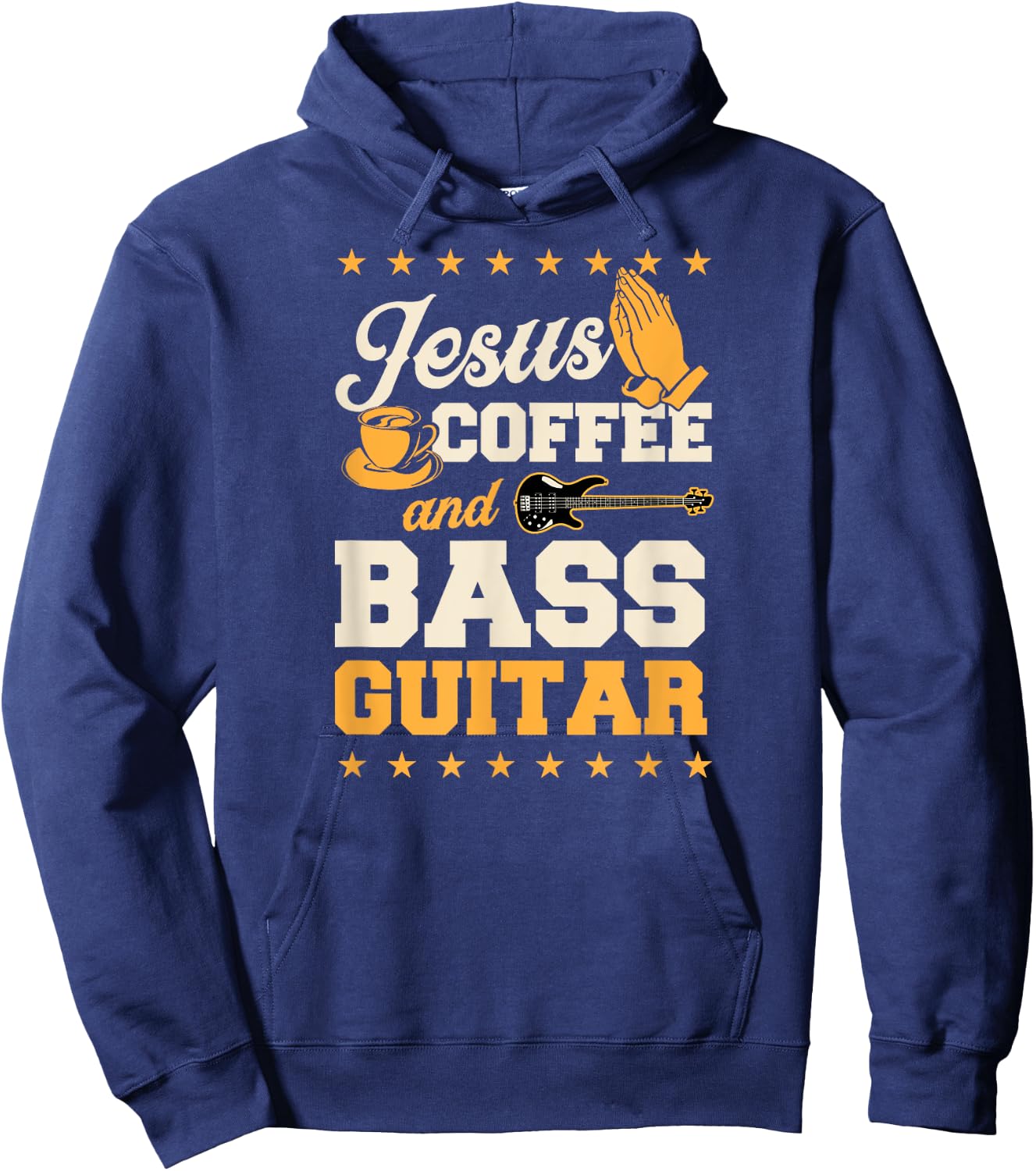 Jesus Coffee And Bass Guitar Christian Bass Guitar Player Hoodie - Hoodie | Navy