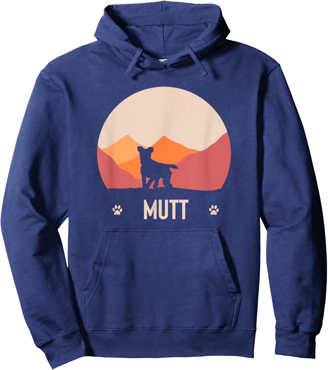 Mutt Dog Cute Silhouette Women Hoodie - Hoodie | Navy